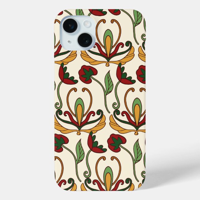 Seamless floral pattern with red and yellow  Case-Mate iPhone case (Back)