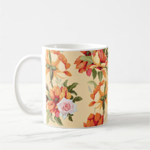 Seamless floral pattern with roses, watercolor. Il Coffee Mug