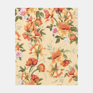 Seamless floral pattern with roses, watercolor. Il Fleece Blanket