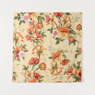 Seamless floral pattern with roses, watercolor. Il Tapestry