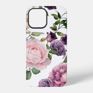 Seamless floral pattern with roses, watercolor. p iPhone 12 case