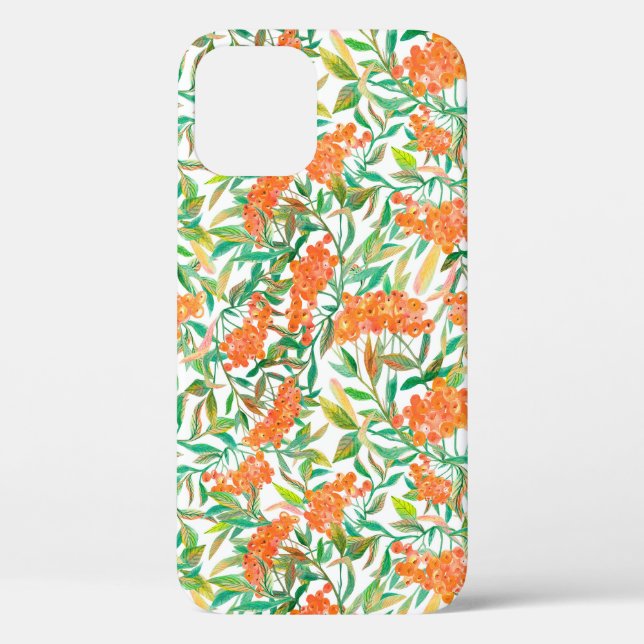 Seamless floral pattern with rowan, leaves on an i Case-Mate iPhone case (Back)