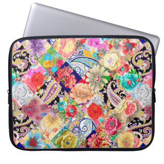 Seamless floral pattern with stylised chinese chry laptop sleeve