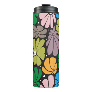 Seamless floral pattern with stylised large blosso thermal tumbler