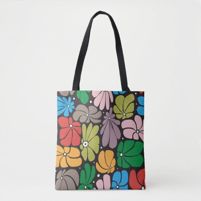 Seamless floral pattern with stylised large blosso tote bag (Front)