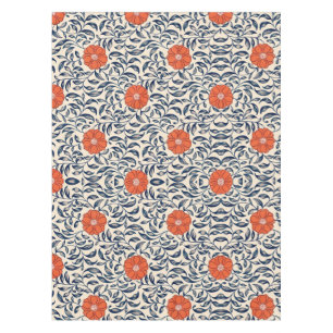 Seamless floral pattern with vibrant orange flower tablecloth