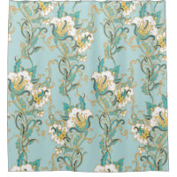 Seamless floral pattern with white cotton flowersl