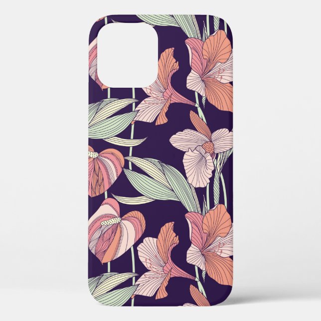 Seamless floral patternpattern,flower,orchid,moder Case-Mate iPhone case (Back)