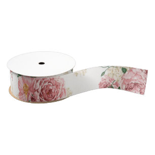 Seamless Floral Print Grosgrain Ribbon