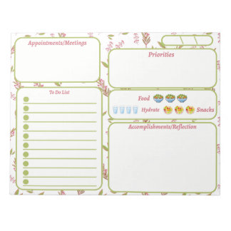 Seamless Floral To Do List Notepad