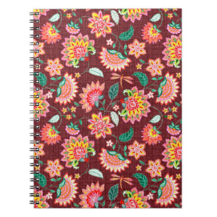 Seamless floral vintage classic pattern with Victo Notebook