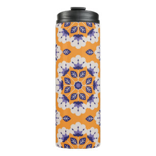 seamless floral vintage pattern thermal tumbler