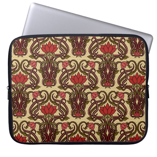 Seamless floral wallpaper in art nouveau style, Vi Laptop Sleeve (Front)
