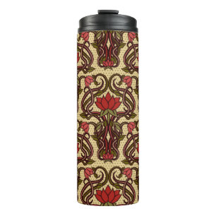 Seamless floral wallpaper in art nouveau style, Vi Thermal Tumbler
