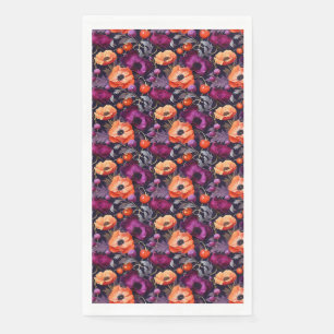 Seamless Floral With Red, Orange, Purple Flowers Napkin