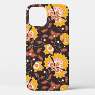 seamless flower coloured indian style pattern on b iPhone 12 case