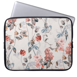seamless flower design with light backgroundflower laptop sleeve