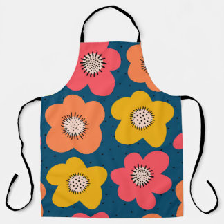 Seamless flower pattern. Bold florals Scandinavian Apron