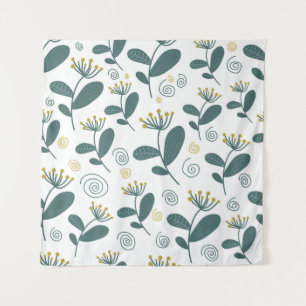 Seamless flowers background in Scandinavian style. Tapestry