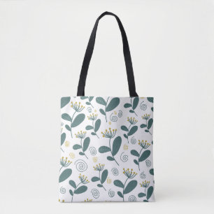 Seamless flowers background in Scandinavian style. Tote Bag
