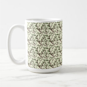 Seamless Forest Leaves Pattern Dark Botanical Coffee Mug