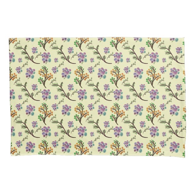 Seamless Forest Leaves Pattern Dark Botanical Natu Pillowcase (Front)