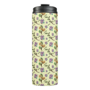 Seamless Forest Leaves Pattern Dark Botanical Natu Thermal Tumbler