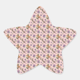 Seamless Forest Leaves Pattern Dark Botanical Star Sticker