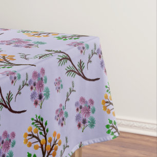 Seamless Forest Leaves Pattern Dark Botanical Tablecloth