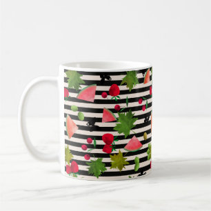 Seamless Fresh Fruits Berries Watercolor Cartoon C Coffee Mug