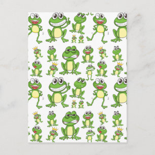 Seamless frog postcard
