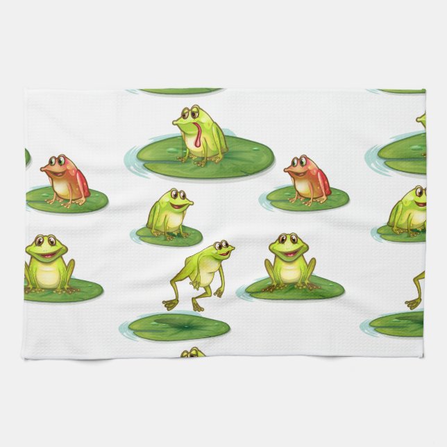 Seamless frogs tea towel (Horizontal)