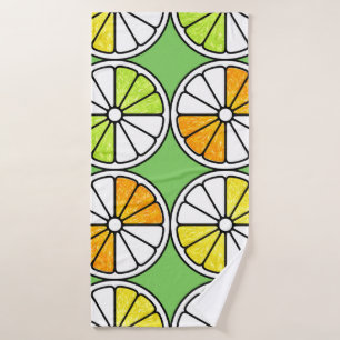 Seamless fruit pattern. Painted illustration. Oran Bath Towel