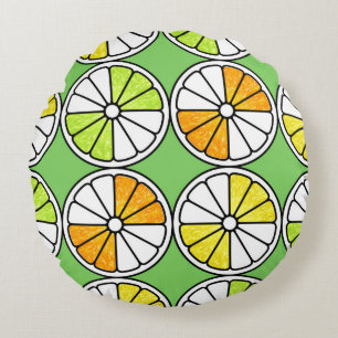 Seamless fruit pattern. Painted illustration. Oran Round Cushion