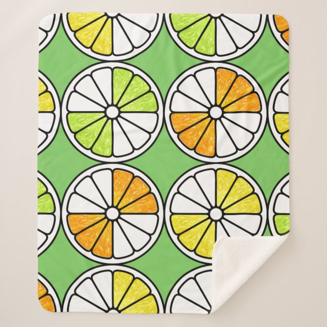 Seamless fruit pattern. Painted illustration. Oran Sherpa Blanket (Front)