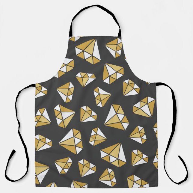 seamless gem pattern. Vintage illustration Apron (Front)