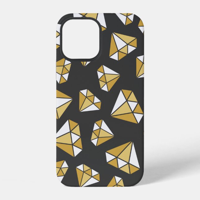 seamless gem pattern. Vintage illustration iPhone Case (Back)
