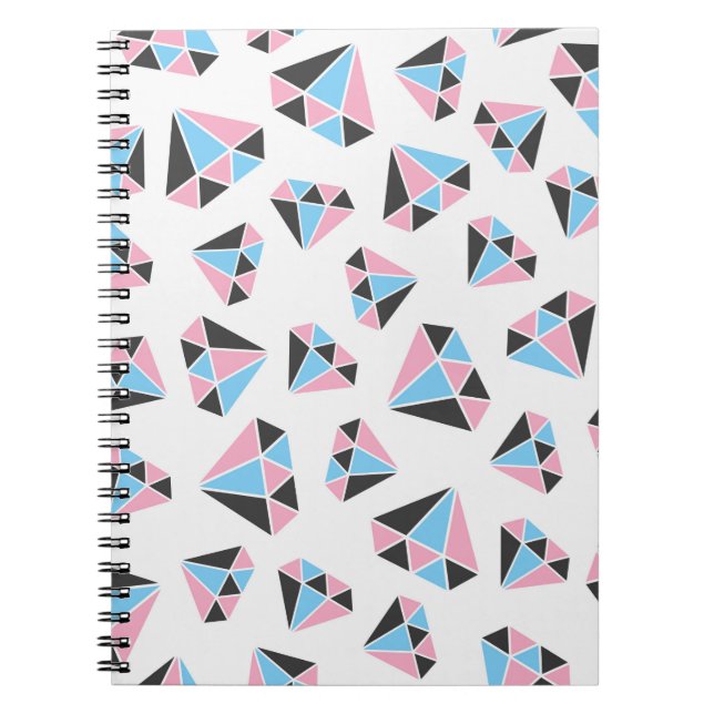 seamless gem pattern. Vintage illustration Notebook (Front)