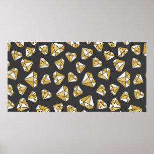seamless gem pattern. Vintage illustration Poster