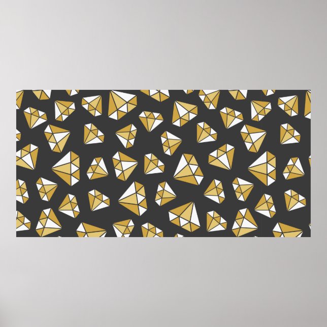 seamless gem pattern. Vintage illustration Poster (Front)
