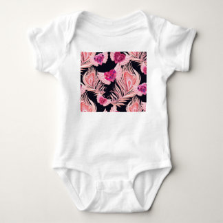 Seamless Gentle Watercolor Valentine's Pattern Baby Bodysuit