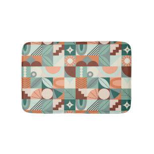 Seamless geometric, abstract mosaic pattern. bath mat