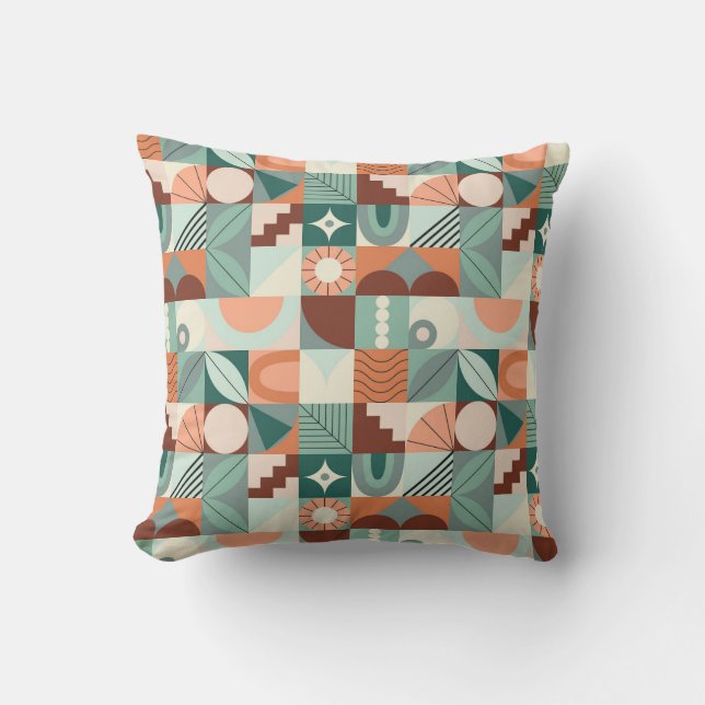 Seamless geometric, abstract mosaic pattern. cushion (Front)