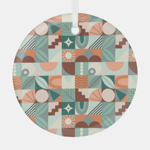 Seamless geometric, abstract mosaic pattern. glass tree decoration