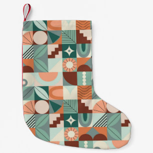 Seamless geometric, abstract mosaic pattern. small christmas stocking