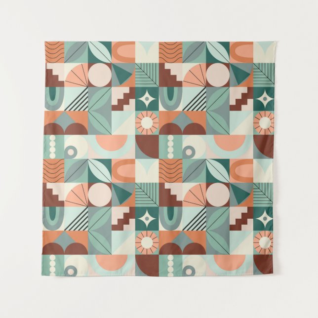Seamless geometric, abstract mosaic pattern. tapestry (Front)