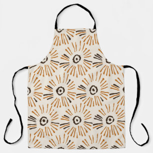 Seamless geometric batik floral pattern on autumn apron