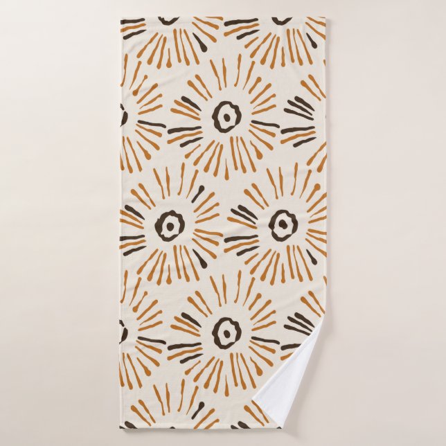 Seamless geometric batik floral pattern on autumn  bath towel (Bath Towel)