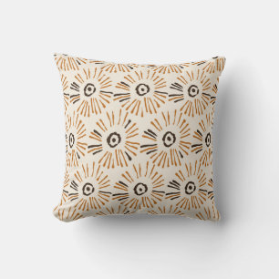 Seamless geometric batik floral pattern on autumn  cushion