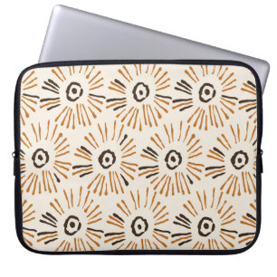 Seamless geometric batik floral pattern on autumn laptop sleeve